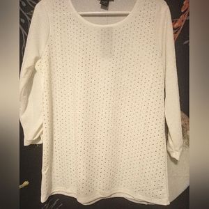 Robert Louis white blouse with silver accents